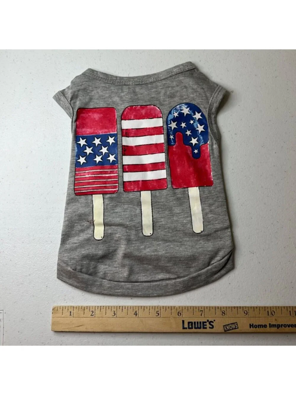 Small Dog Shirt With American Flag Popsicles Patriotic Pet Outfit Fourth of July